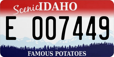 ID license plate E007449