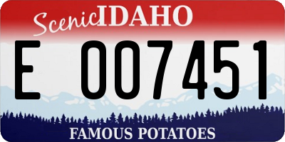 ID license plate E007451