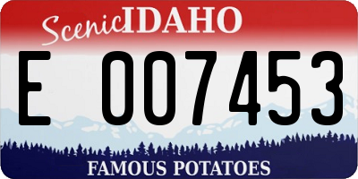 ID license plate E007453