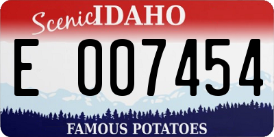 ID license plate E007454