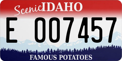 ID license plate E007457