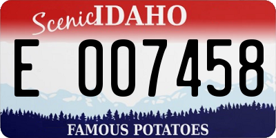 ID license plate E007458