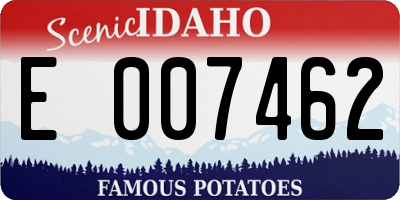 ID license plate E007462