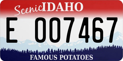 ID license plate E007467