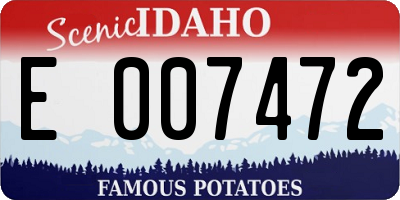 ID license plate E007472