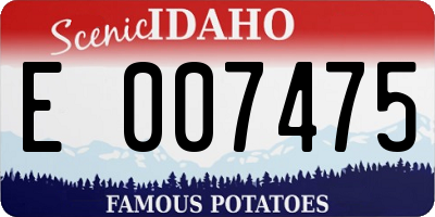 ID license plate E007475