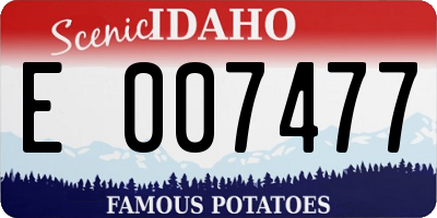 ID license plate E007477
