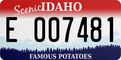 ID license plate E007481