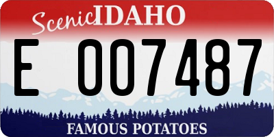 ID license plate E007487