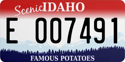 ID license plate E007491