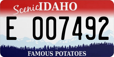 ID license plate E007492
