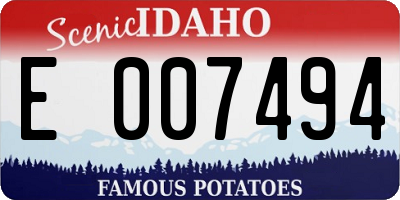ID license plate E007494