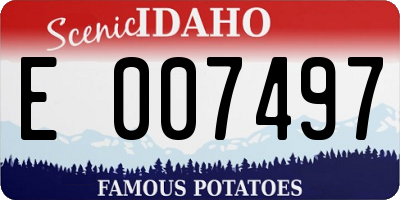 ID license plate E007497