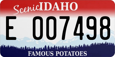 ID license plate E007498