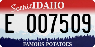 ID license plate E007509