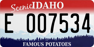 ID license plate E007534