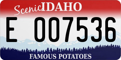 ID license plate E007536