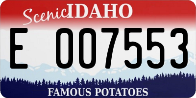 ID license plate E007553