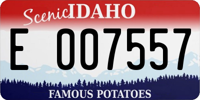 ID license plate E007557