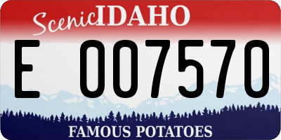 ID license plate E007570