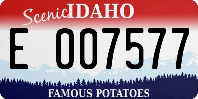 ID license plate E007577