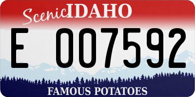 ID license plate E007592