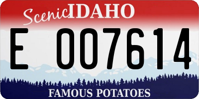 ID license plate E007614
