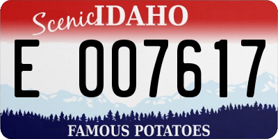 ID license plate E007617