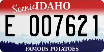 ID license plate E007621