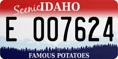 ID license plate E007624