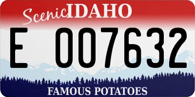 ID license plate E007632