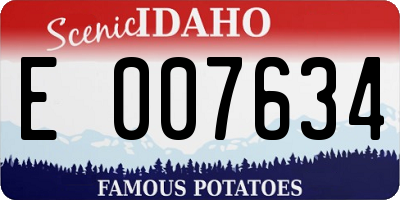 ID license plate E007634