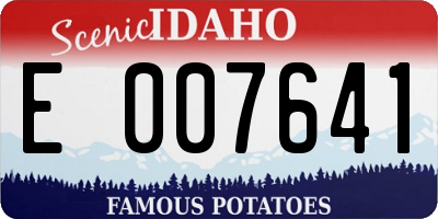 ID license plate E007641