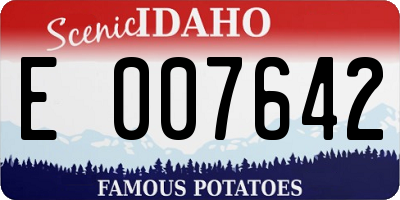 ID license plate E007642