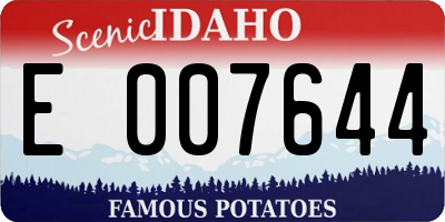 ID license plate E007644