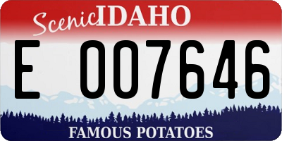 ID license plate E007646