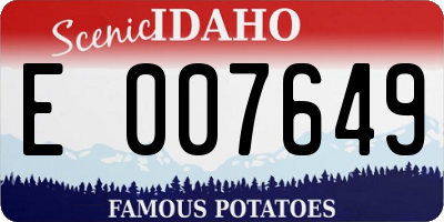 ID license plate E007649