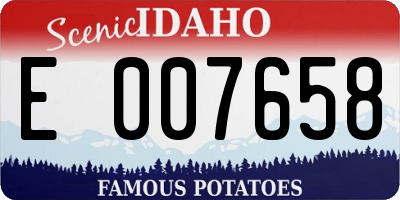 ID license plate E007658