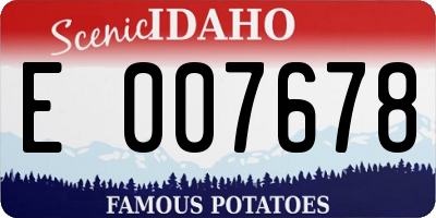 ID license plate E007678
