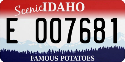 ID license plate E007681
