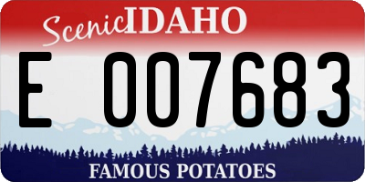 ID license plate E007683