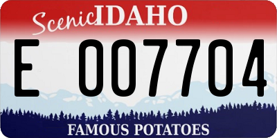 ID license plate E007704