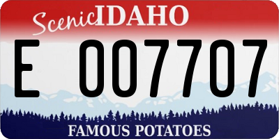 ID license plate E007707