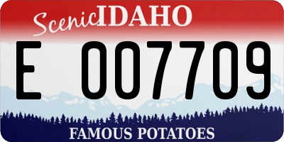 ID license plate E007709