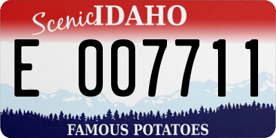 ID license plate E007711