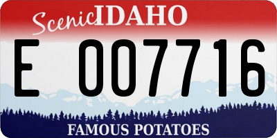 ID license plate E007716