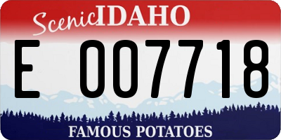 ID license plate E007718
