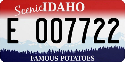 ID license plate E007722