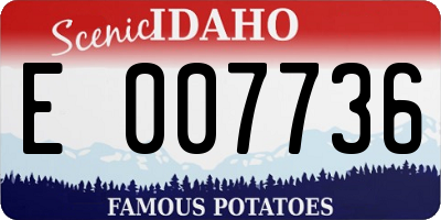 ID license plate E007736