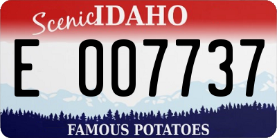 ID license plate E007737